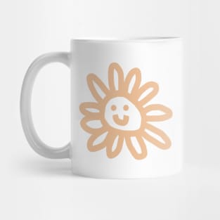 Soft Orange Daisy Flower Smiley Face Mug